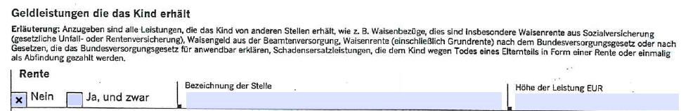 In den nächsten Fragen geht es um das Geld vom Kind. Wie viel Geld bekommt das Kind? Sie müssen alle Einnahmen angeben. Geben Sie immer auch eine Kopie mit ab.