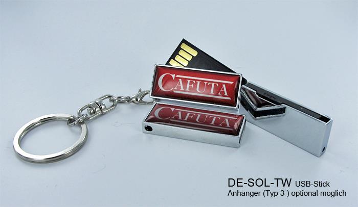 DE-SOL-TW USB Stick Korpusfarbe : Kapazität Metallgehäuse ( Chrom ), sehr