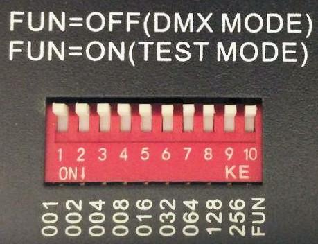 Einstellen der DMX Adresse Die Decoderadresse mit der man den Decoder ansprechen kann, wird durch einen Kodierschalter eingestellt.