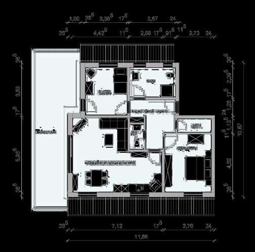 Grundrisse Wohnungen Grundriss Wohnung 8 Wohnen/Essen/Kochen: 34,43 m² Schlafen: 17,11 m² Gast: 12,69 m²