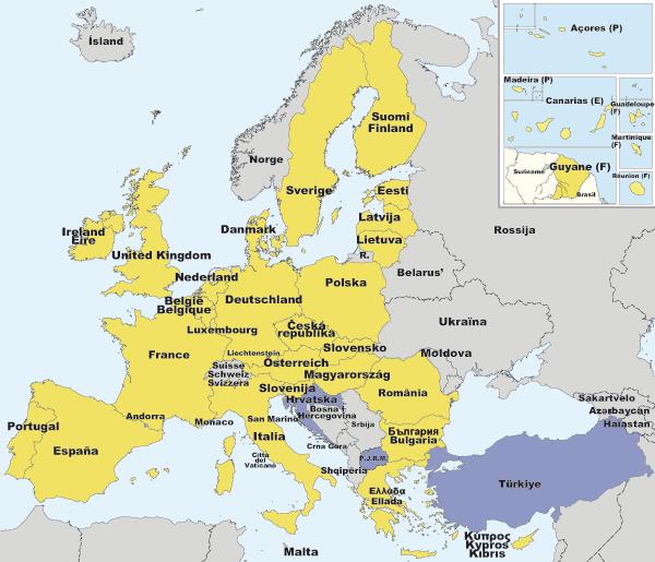 EU und Europa EU Erweiterungen 2004, 2007, 2012 Schengen: minus UK, plus Norwegen, Schweiz, Island,