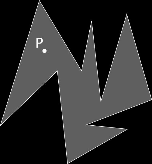 Punkt in Polygon Problemstellung Ist ein Punkt P in einem beliebigen Polygon