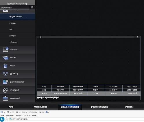 9-33 Aufnahmeinfo: Hier finden Sie Informationen zu Aufnahmestatus, Stream-Typ, FPS, Bitrate und Auflösung der einzelnen Kanäle. Abb.