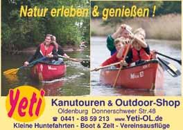SONDERSEITEN Auf den Spuren der Freibeuter Kleine Huntefahrten mit dem Kanu Einsteigen, lospaddeln & die Natur genießen!