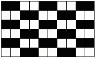 Nun färbe ich jede zweite Zeile schwarz. Die Figur vom Typ B bedeckt dann 6 weisse und 6 schwarze Felder.