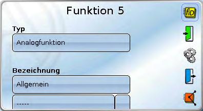Allgemeine Hinweise Untermenü fid (Bezeichnung) In diesem Untermenü erfolgt die Eingabe der Funktionsbezeichnung und es kann eine bereits angelegte Funktion gelöscht