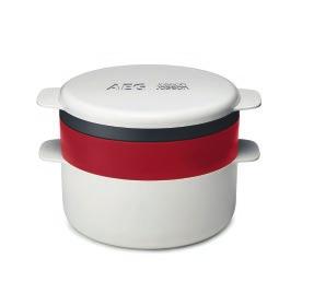 rot 19,39 x 13 x 10,5 cm Cool-Touch Funktion Ideal um Getränke, Suppen und Brühen aufzuwärmen BPA- und BPS-Frei Spülmaschinenfest Mikrowellen-Kochset,