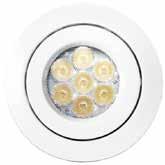 COB LED Einbaustrahler - Extra flach! (ab 25mm) Farbe 10W 50W 553-334-70 weiß Einbauausschnitt Ø83mm, Außenmaß Ø100mm Einbautiefe 25-45mm (abhängig vom Neigungswinkel) Incl.