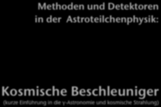 Methoden und Detektoren in der Astroteilchenphysik: Kosmische Beschleuniger (kurze