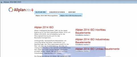68 Index Allplan 2014 IBD Der Installationsprozess wird automatisch