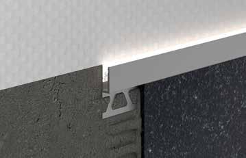 3 Schlüter -LIPROTEC-VB Schlüter -LIPROTEC-VB ist ein hochwertiges Fliesenabschlussprofil für den Wandbereich mit einer 25 mm breiten Sichtfläche.