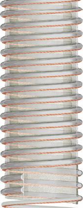 (Ausführung AS ) Aufbau: Polyurethan, extrudiert Mit aufliegender Hart-PVC- Spirale Innen glatt, außen gewellt Extrem leicht und flexibel Antistatische Ausführung: Ableitung der elektrostatischen