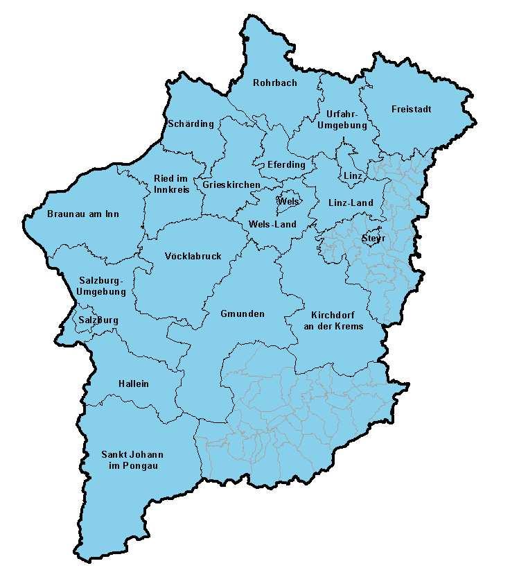 5HJLRQ Die folgende Tabelle enthält die der Region 2 zugeordneten Bezirke: %H]LUNV,' %H]LUN %XQGHVODQG 401 Linz (Stadt) Oberösterreich 402 Steyr
