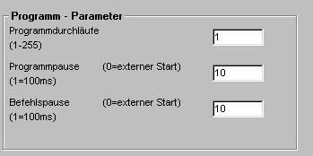 Nun haben die Schaltflächen Programm starten und Satz Nr.. starten unterschiedliche Funktionen. Mit Satz Nr. 2 starten wird nun nur der gerade aktivierte Satz (Satz2) gestartet.