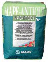 Besonders geeignet zur Verbesserung des Haftverbundes sowie der chemischphysikalischen Beständigkeit der Mörtelsysteme Mape-Antique MC, Mape- Antique CC und Mape-Antique LC gegenüber löslichen Salzen.