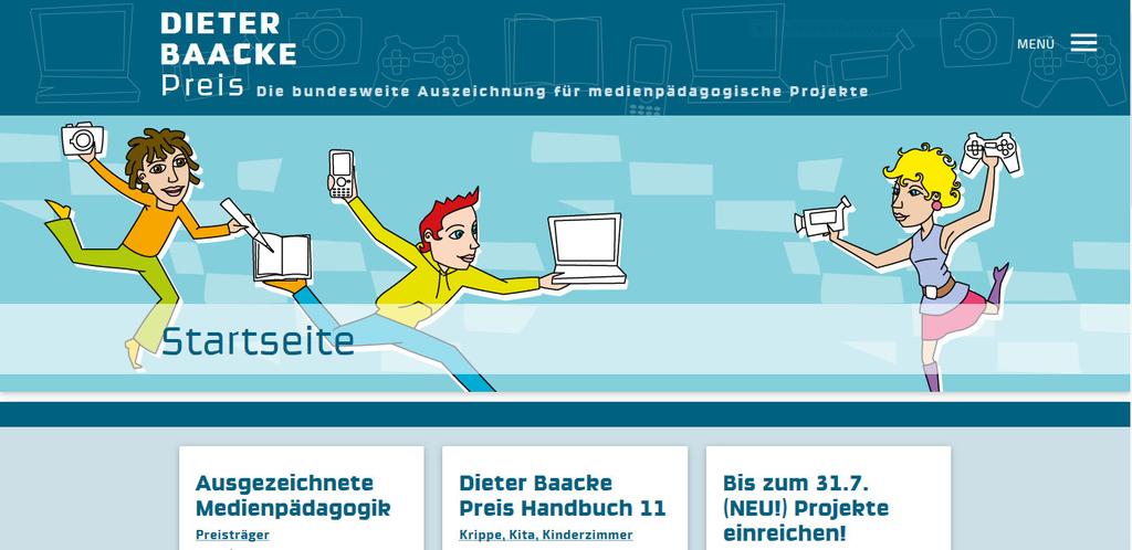 Herausragende Methoden der Medienpädagogik zeichnet der Dieter Baacke Preis aus www.dieterbaackepreis.