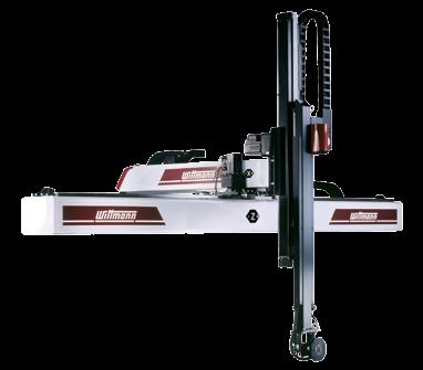 Lange Vertikalhübe zum Palettieren. W833 Greifer- und Teilegewicht bis 15 kg Vertikalhub bis 1.800 mm. Daher für flexible Automatisierungen auf Spritzgießmaschinen bis ca. 750 t einsetzbar.