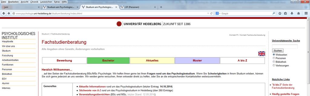 : Homepage www.psychologie.