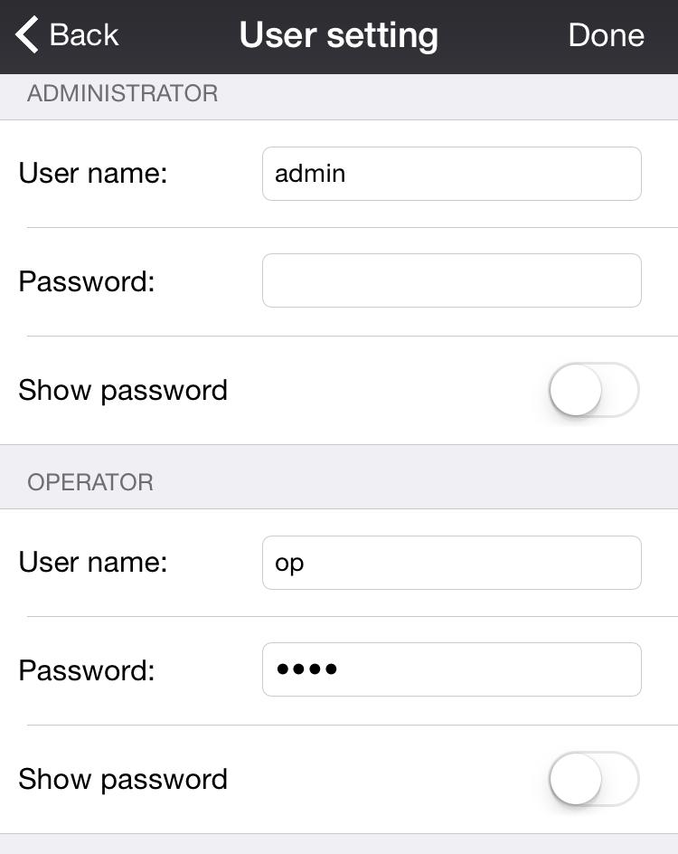 Nutzereinstellungen Der Benutzername und das Passwort können