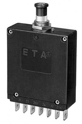 ETA-Überstromschutzschalter ETAmagnetischer Überstromschutzschalter Reihe 8340 Lagernde Stromstärken 0,5 Amp. 0,75 Amp. 1,0 Amp. 2,0 Amp. 3,0 Amp. 4,0 Amp. 5,0 Amp. 6,0 Amp. 8,0 Amp. 10.0 Amp. 12,0 Amp.