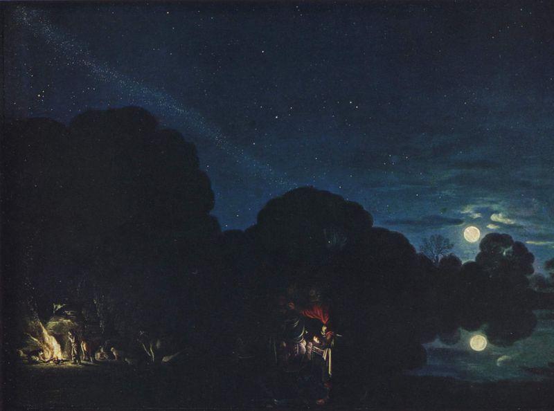 Adam Elsheimer (1578 1610) Das Bild Die Flucht nach Ägypten wurde 1609 gemalt, es ist wohl das letzte Bild von Elsheimer Es ist auf der Rückseite signiert: Adam Elsheimer fecit Romae 1609.