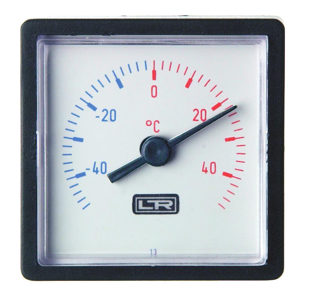 frontflange/backflange housing colour: black, white or chrome Quadratische Fernthermometer Square thermometer mit Schnapprasten