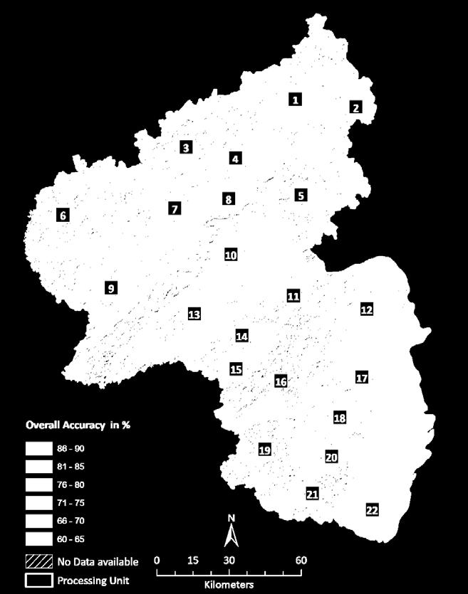 angemessene Generalisierung in fünf Hauptbaumarten Datenlage (Zersplitterung der