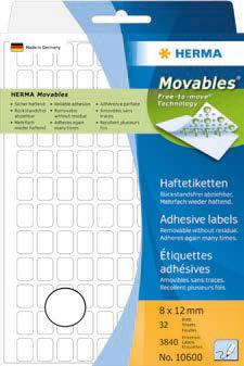 Vielzwecketiketten / Farbpunkte Haftetiketten HERMA Movables - Technology Das Etikett, das mehr kann: Kennzeichnen wird einfacher, sicherer und flexibler.