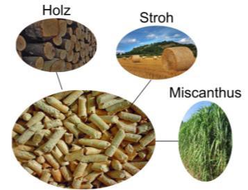 Vorteile von Misch-Pellets Erweiterung des Biomassepotentials durch Nutzung von Reststoffen und Nebenprodukten Flexibilität in der Pellet-Mischung Brennwert, Zündverhalten und Ascheschmelzpunkt