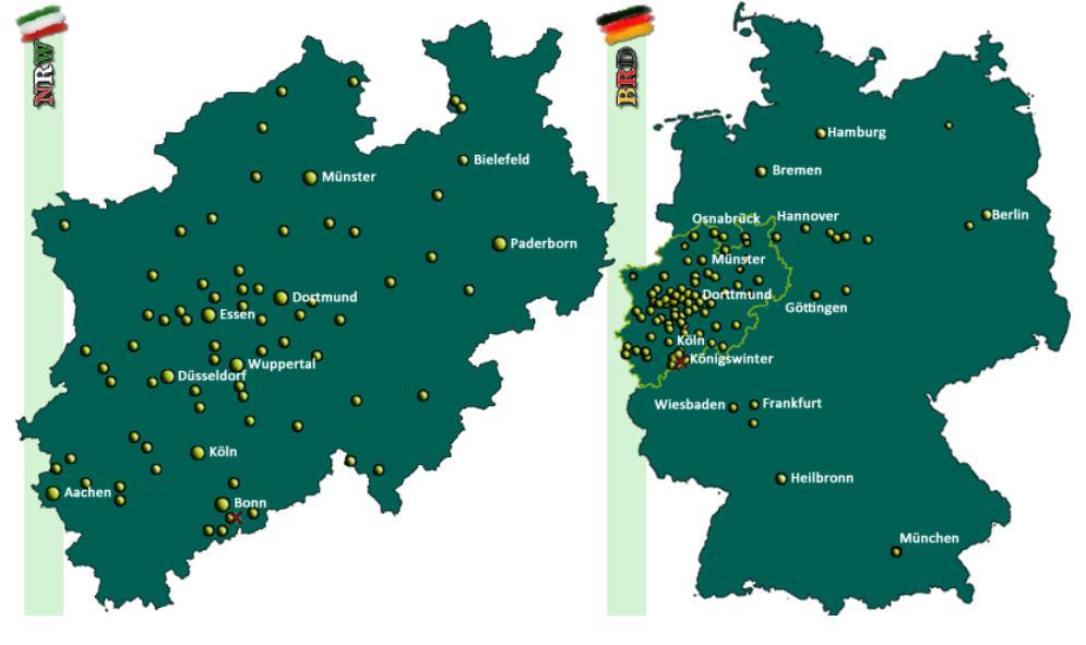 Einzugsgebiet Wir führen unsere Veranstaltungen deutschlandweit durch.