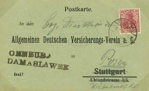 Barcin (Bartschin) Zwei Bedarfsbriefe mit einem weiterverwendeten deutschen Tagesstempel BARTSCHIN vom 22.2.1919 nach Schubin (Szubin) bzw.