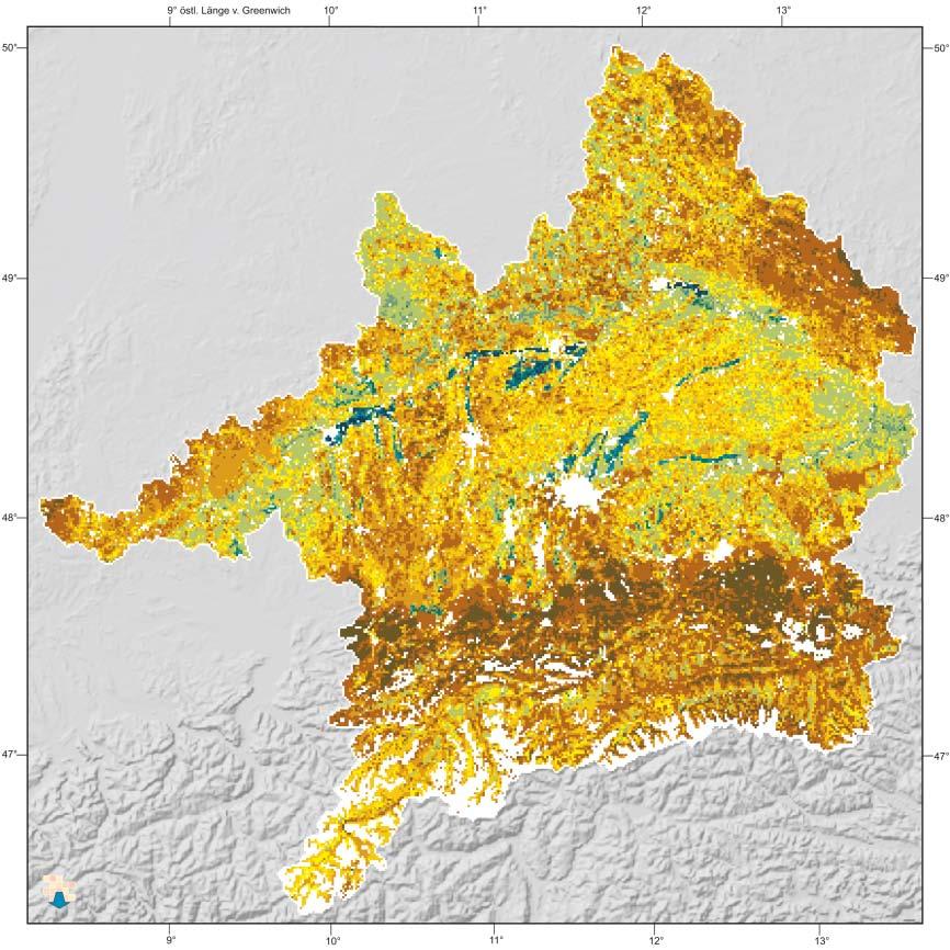 Mittlere Nitratkonzentration im Sickerwasser Atlas: