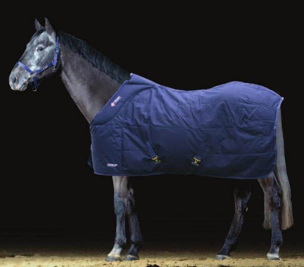 54 55 TRUST TETRIS STABLE RUG MEDIUM 1200 Denier breathable ripstop 150 gr polyfilling Skinfriendly Antistatic inner lining Machinewashable up to 30 C Special witherpads made of poly Buckle front