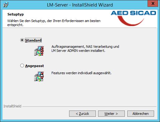 3.2.1 Standardinstallation LM-Server Die Abfragen des Setups (setup.
