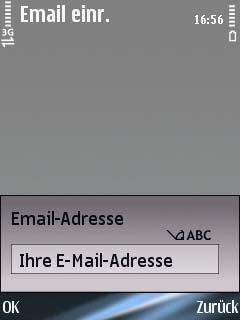 Geben Sie Ihre E-Mail-Adresse ein. Tipp: Um Sonderzeichen (z. B.