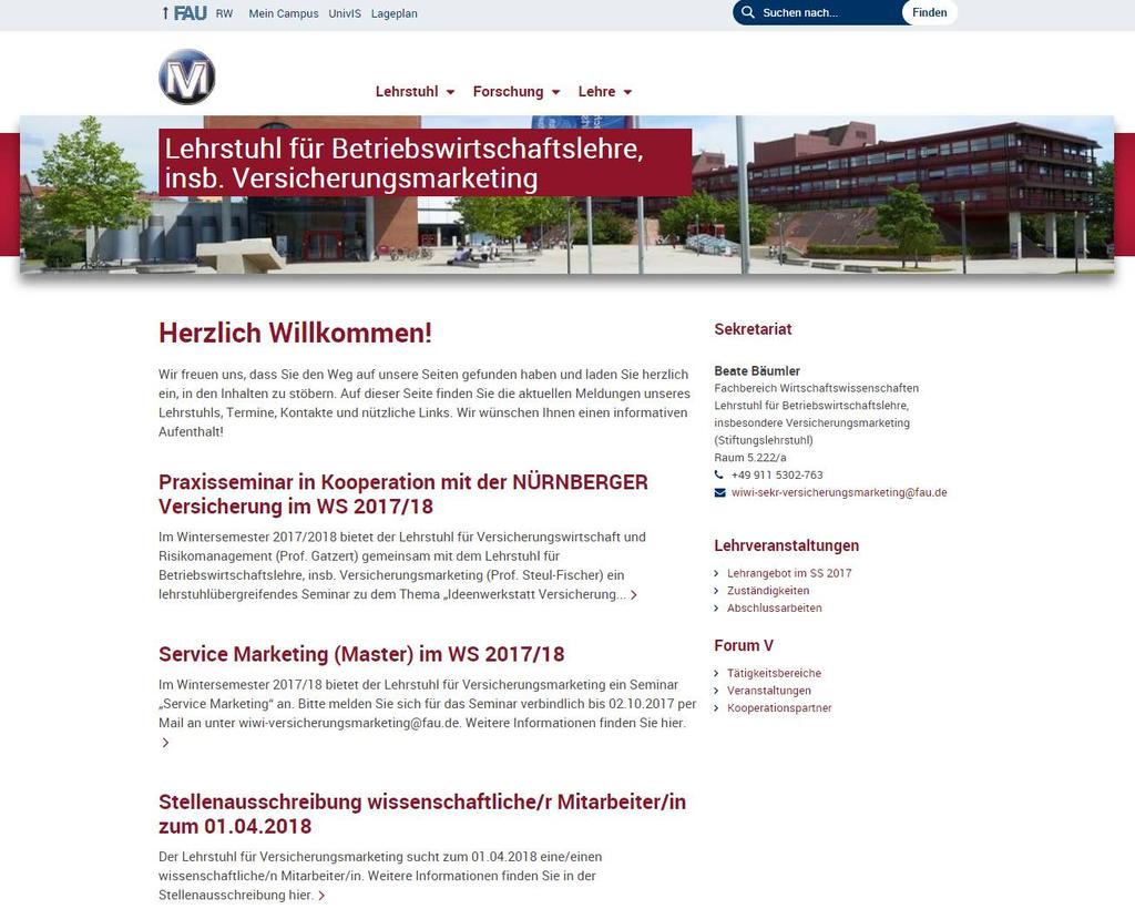 Homepage des Lehrstuhls für BWL, insb.