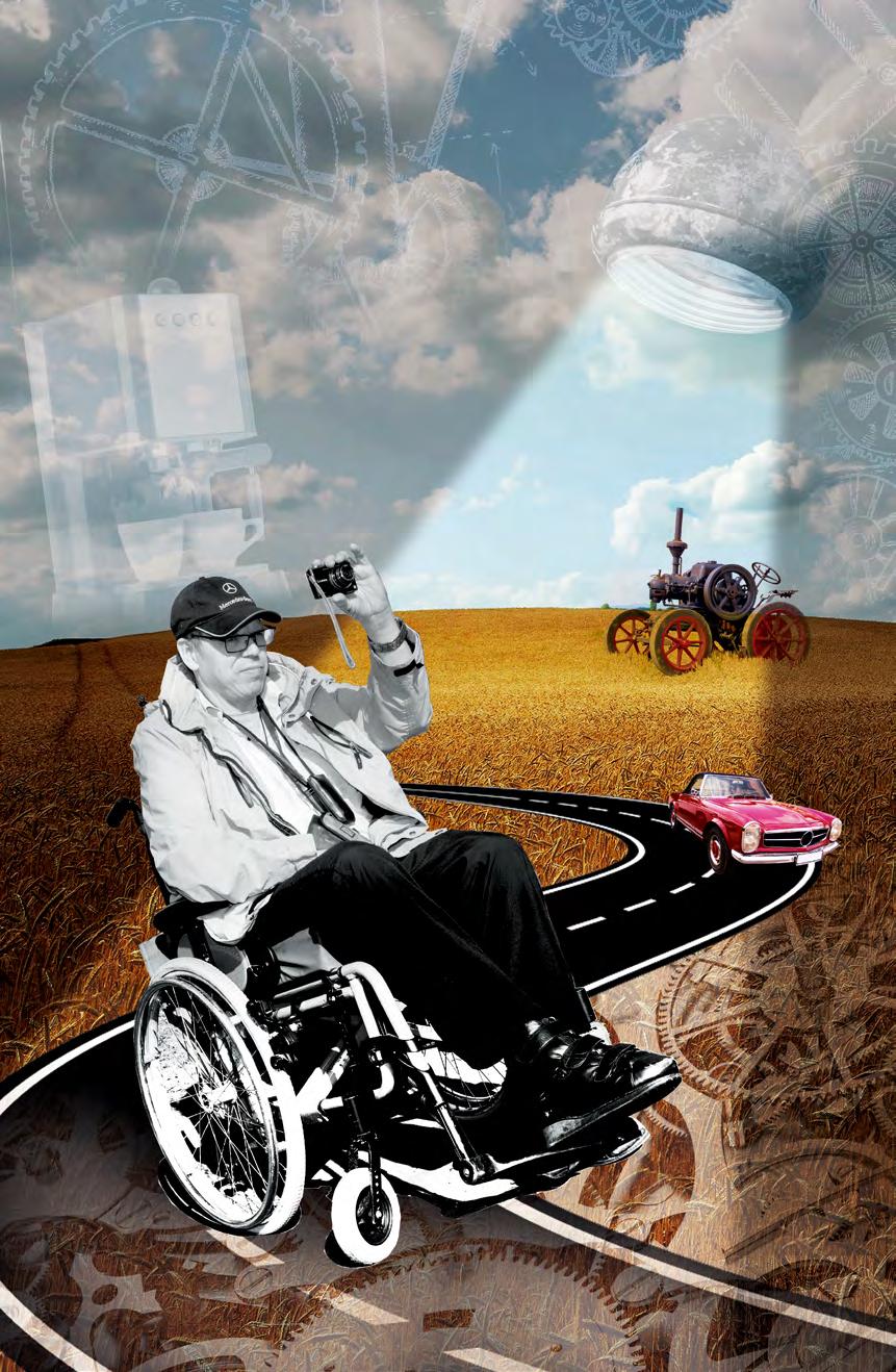 6 Frank Klobe fährt mit dem Rollstuhl.