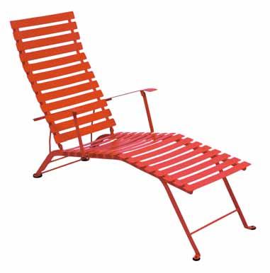 HAISE LONGUE / LIEGESTUHL BISTRO Design Patrice HARDY 1601 Folding chaise longue Liegestuhl, verstellbar Steel frame. urved slats. Adjustable backrest (3 positions). Foot protectors.