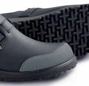 Zertifizierte Berufsschuhe von Berkemann Certified work shoes by Berkemann EN ISO 20347:2007 Rutschhemmende, selbstreinigende Kreuzprofilsohle aus Gummi Anti-slip,