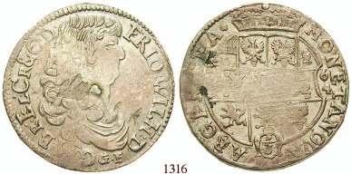 belegt, vz 1316 1/3 Taler 1674, Croen GF. Büste / Gekröntes Wappen. v.schr.624; Bahrf.