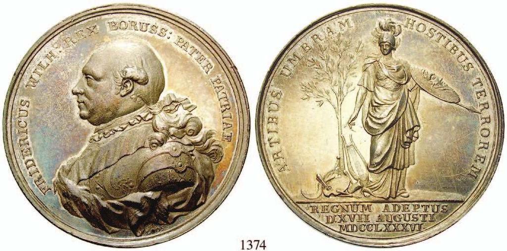 250,- 1374 Silbermedaille 1786. (v. Loos) auf seinen Regierungsantritt.