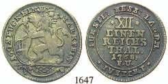 0,85 g. Mehrfeldiges Wappen / Löwe. /f. 160,- 1646 Friedrich II.