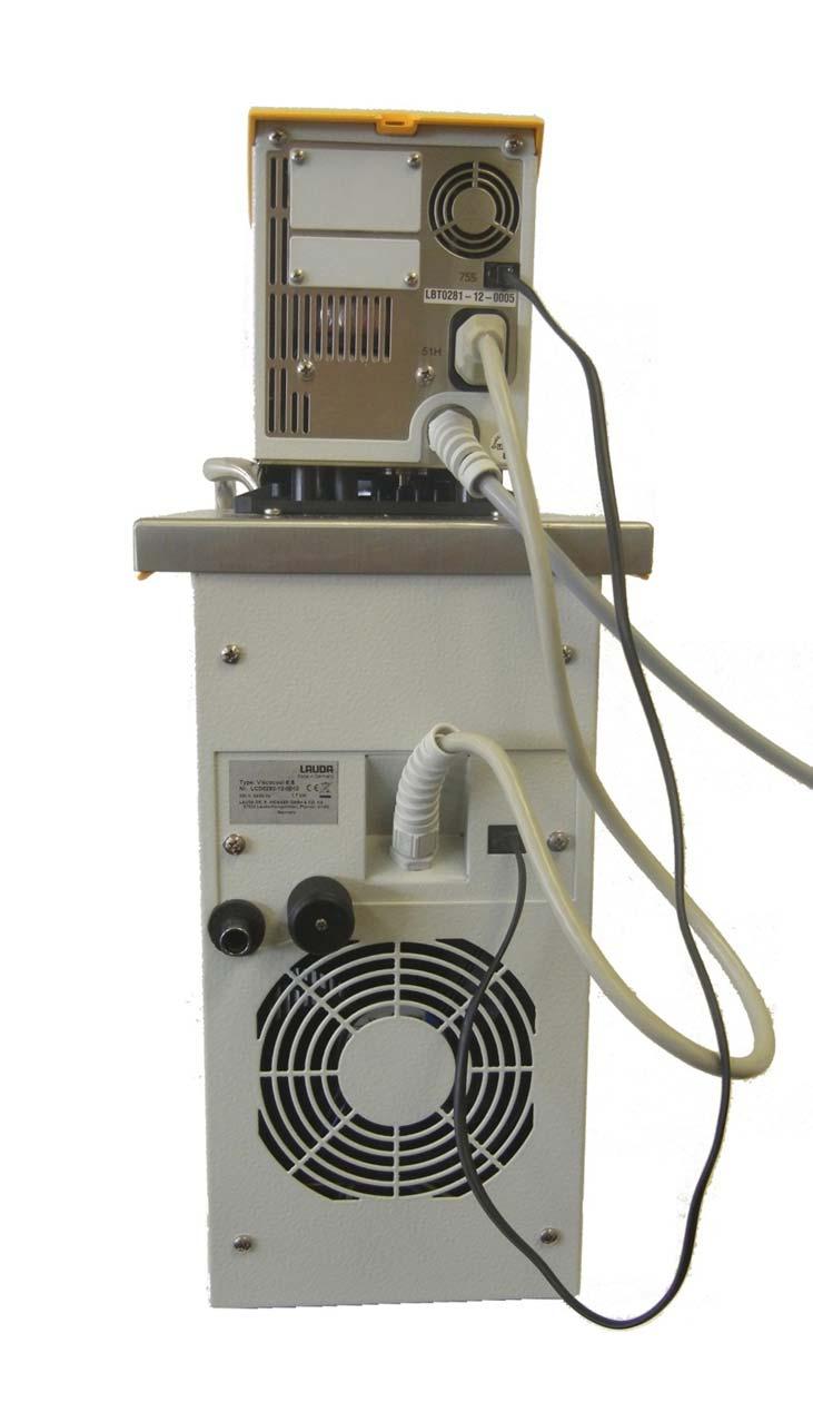 Geräterückseite 3 4 5 6 6 Kabel RJ 4P/4C plug für Badleuchte Spannungsversorgung Kühlaggregat 3