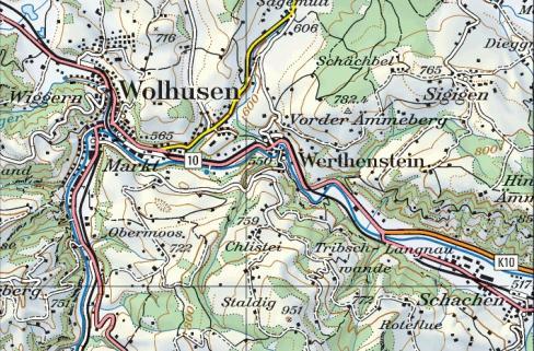 Wiederholte Felssturz-Ereignisse aus der östlichen Felswand unterhalb des Klosters Werthenstein, auftretende Böschungsrutsche sowie ein Mauereinsturz liessen bei der