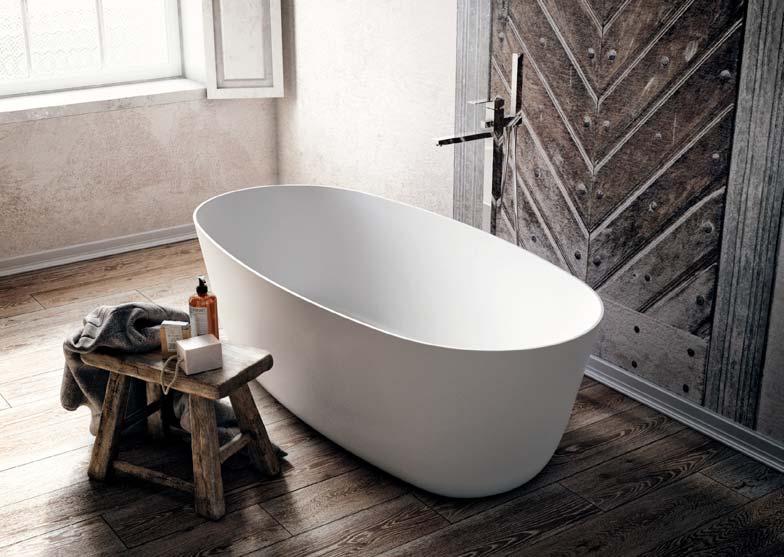 ForYou bathtub by Mastelladesign. Ablagen Med12 in Grafite Rovere Old und Soft-Mat Latte.