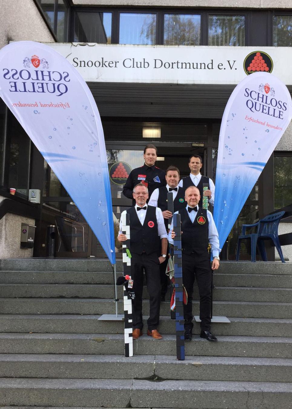 Die Organisatoren Miro Popovic (15reds Snookerakademie Oberhausen), Markus Fischer (SC 147 Essen), Mirko Bernhardt (1.