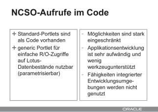 17.Deutsche ORACLE-Anwenderkonferenz Application Server Abb. 9: NCSO in Servlets, JSPs Abb.