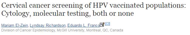 HPV-Impfung HPV immunisation and cervical screening confirmation of changed performance of cytology as a screening test in immunised women: a retrospective population-based cohort study T J Palmer, M
