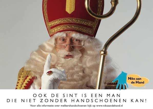 Campagne gegen Melken ohne Handschuhe in NL Sinterklaas kann s