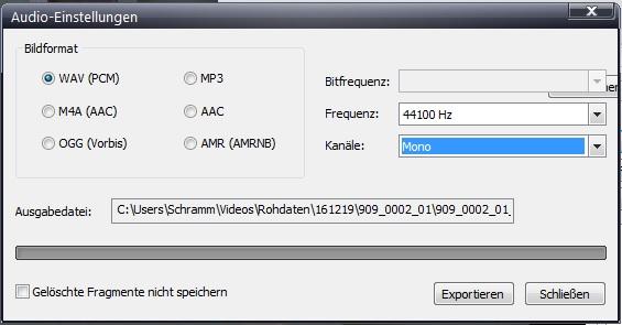 Im Video Editor gibt es oben rechts den Button Audio exportieren.